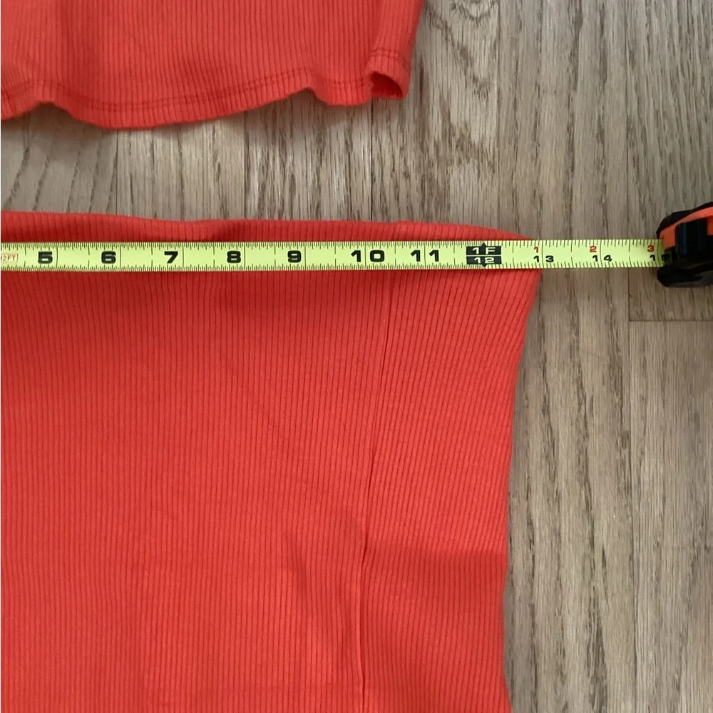 Lulu's Vibrant Orange Ribbed Set Size M - Picture 6 of 9
